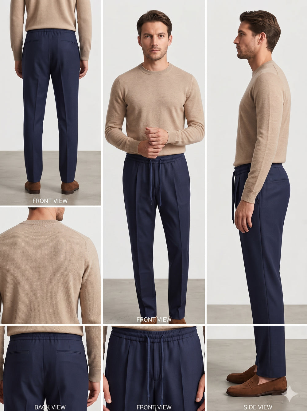 Men's Dri Fit Plain Trouser - 1 Pc in Black and Blue