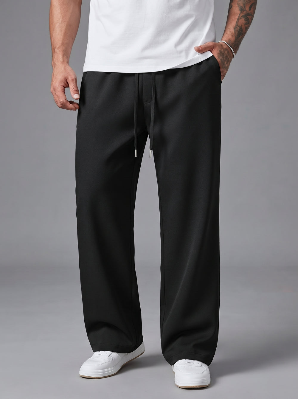 Men's Micro Plain Trouser Black