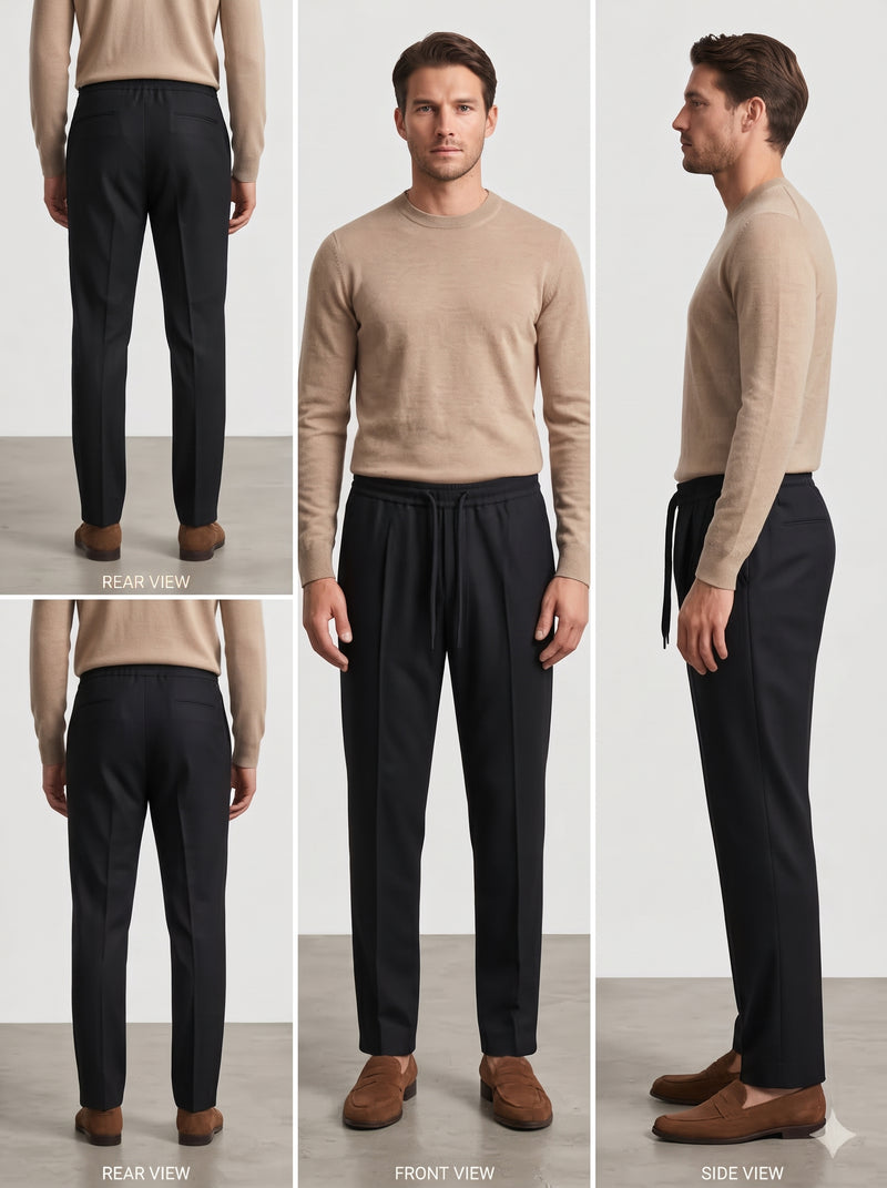 Men's Dri Fit Plain Trouser - 1 Pc in Black and Blue