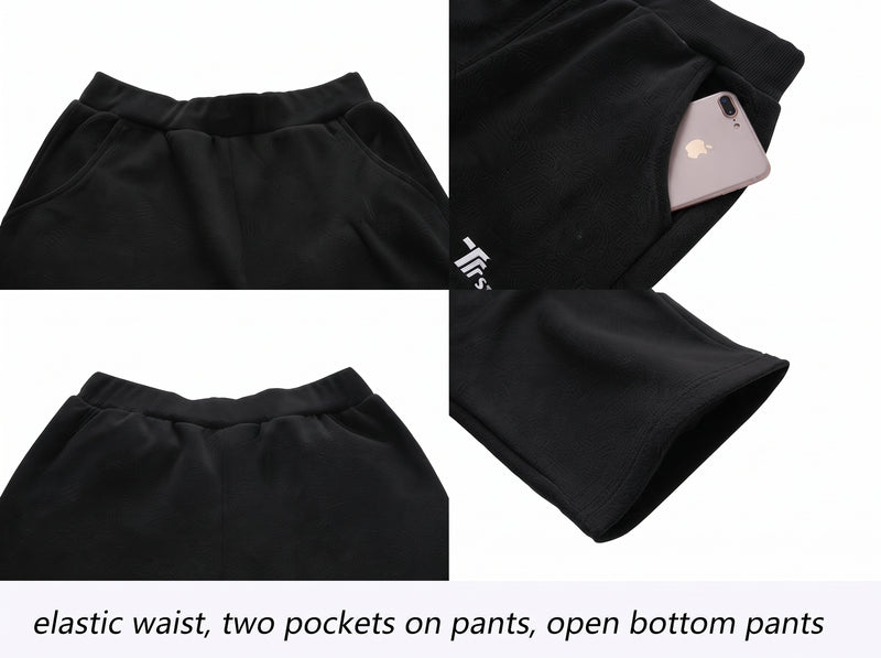 Men Black Printed Track Suit Set M7 Polyester