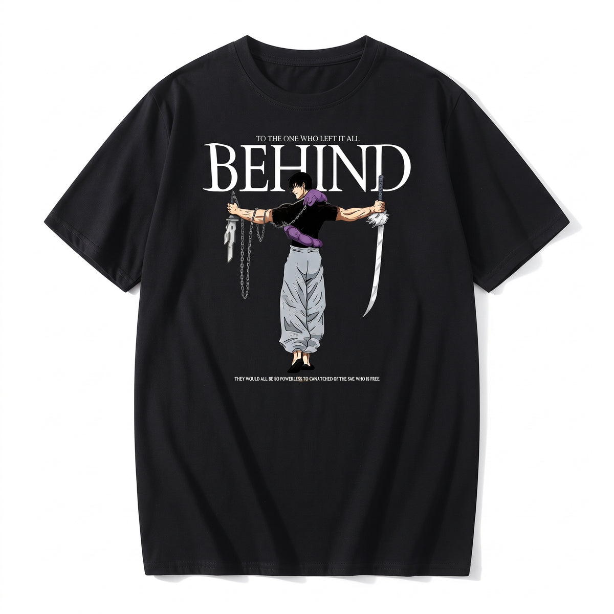 Men's Premium Cotton Anime Back Print T-Shirt – Oversized Casual