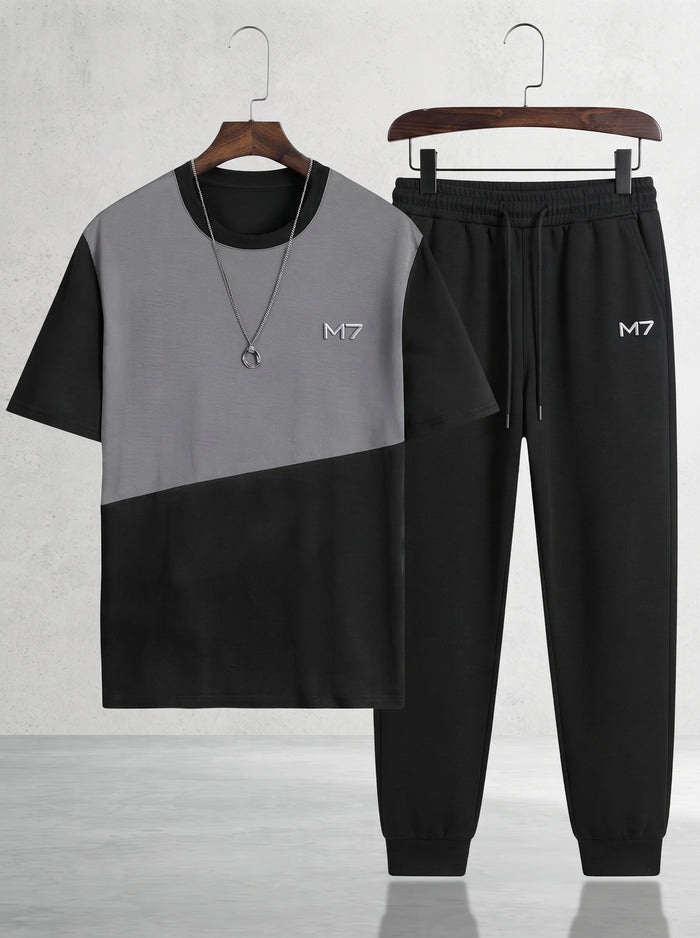 Men Black Printed Track Suit Set M7 P...